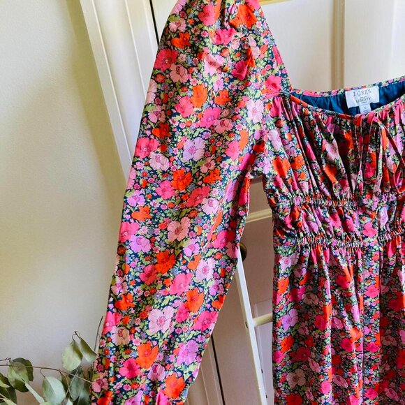 Jcrew x Liberty London Cinched-Waist Organic Cotton Mini Dress Size 6 - Picture 3 of 7